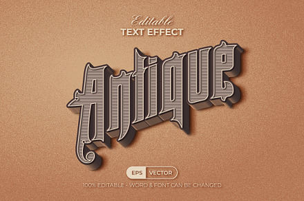 Vintage Text Effect 3D Style