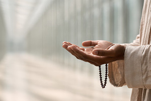 Hands in Prayer Islamic Beads Faith, a Photo by Pixeness Studio