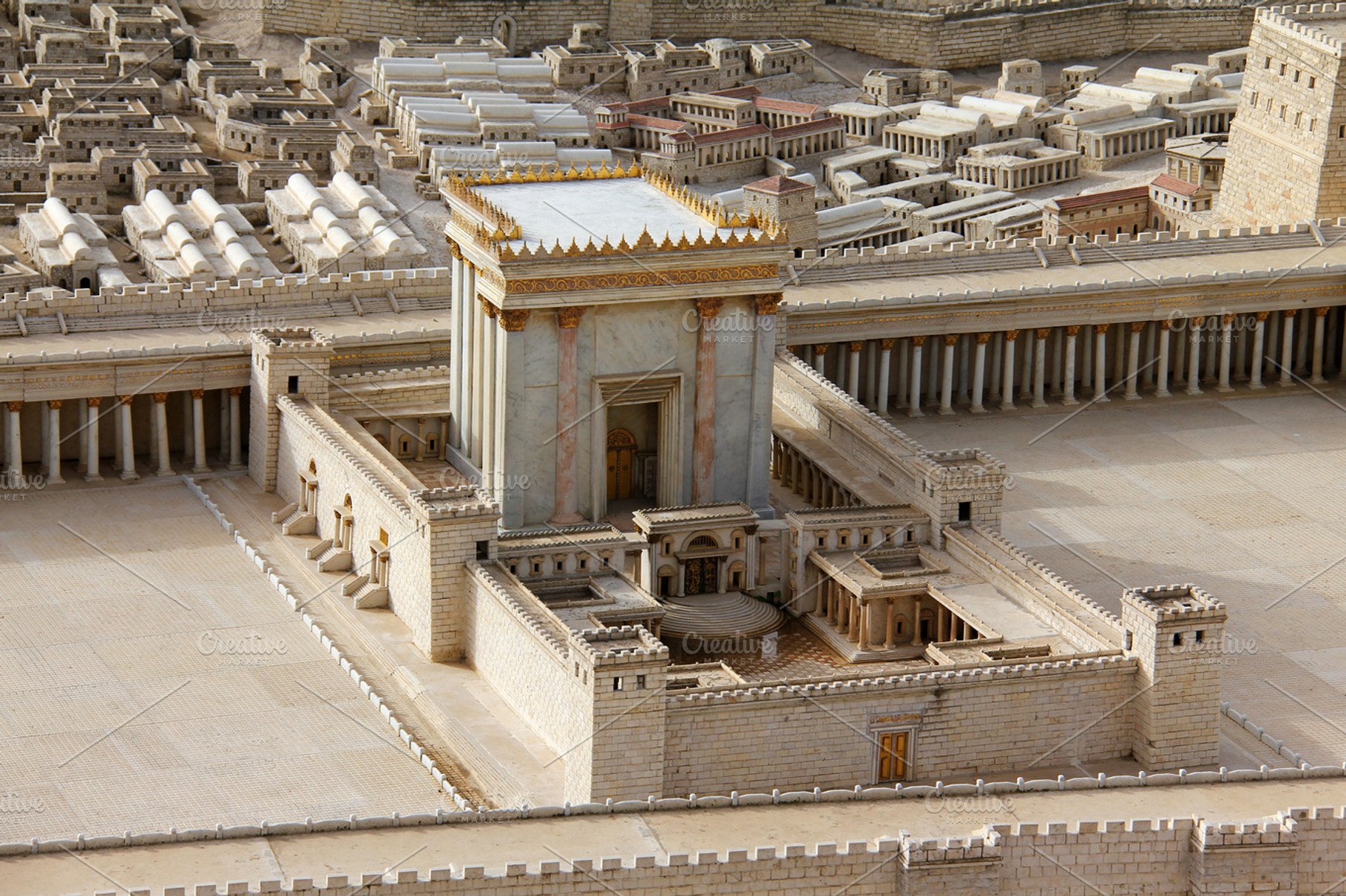Second temple ancient jerusalem stock photo containing ancient and archeology, an Architecture Photo by Flik47