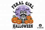 Vintage Halloween Raccoon PNG Bundle, an Illustration by Dream Creation (Thumbnail 4 of 16)
