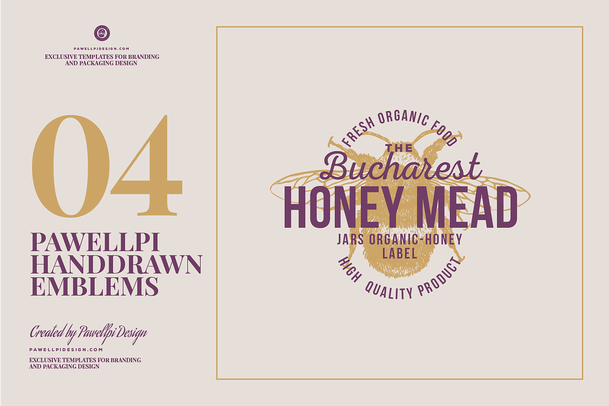 HAND DRAWN VINTAGE EMBLEMS VOLUME 4, a Branding & Logo Template by pawellpi (Photo 13 of 15)