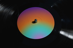 Vinyl Record Label Mockup