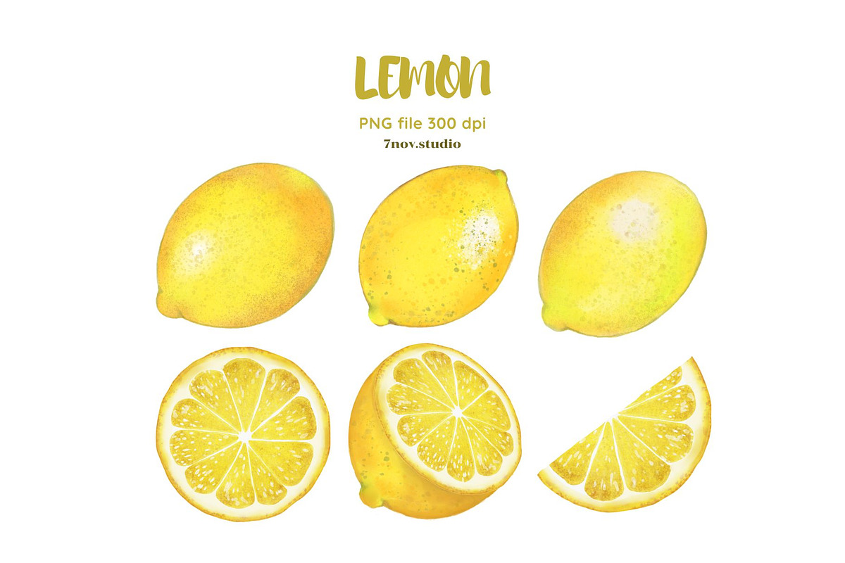 Lemon clip art, a Decorative Illustration by 7nov.studio (Photo 5 of 6)