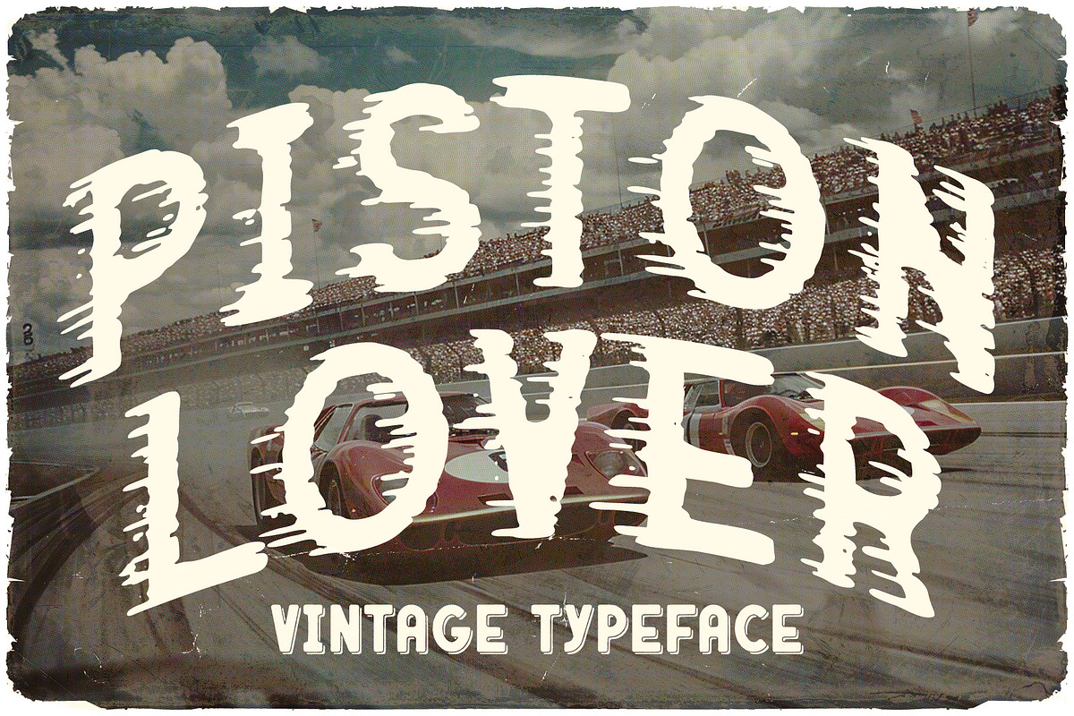 Piston Lover Retro Racing Font, a Sans Serif Font by JumboDesign (Photo 1 of 6)
