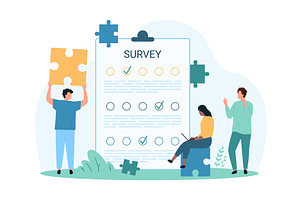 Survey form filling exam sociology, a Person Illustration by Flashvector