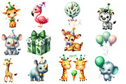 Safari Birthday Clipart, an Illustration by Designworld (Thumbnail 2 of 6)