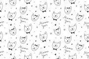 Cute cats 4 patterns, a Pattern Graphic by redcollegiya design (Thumbnail 2 of 5)