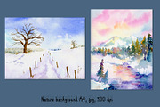 Watercolor Landscape Let It Snow, a Texture Illustration by Corner Croft (Thumbnail 5 of 5)