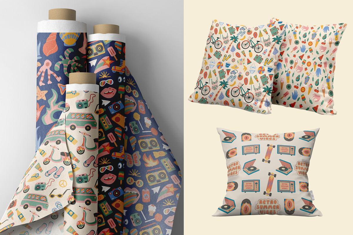 140 Retro Summer Seamless Patterns, a Pattern Graphic by IRSYART (Photo 4 of 15)