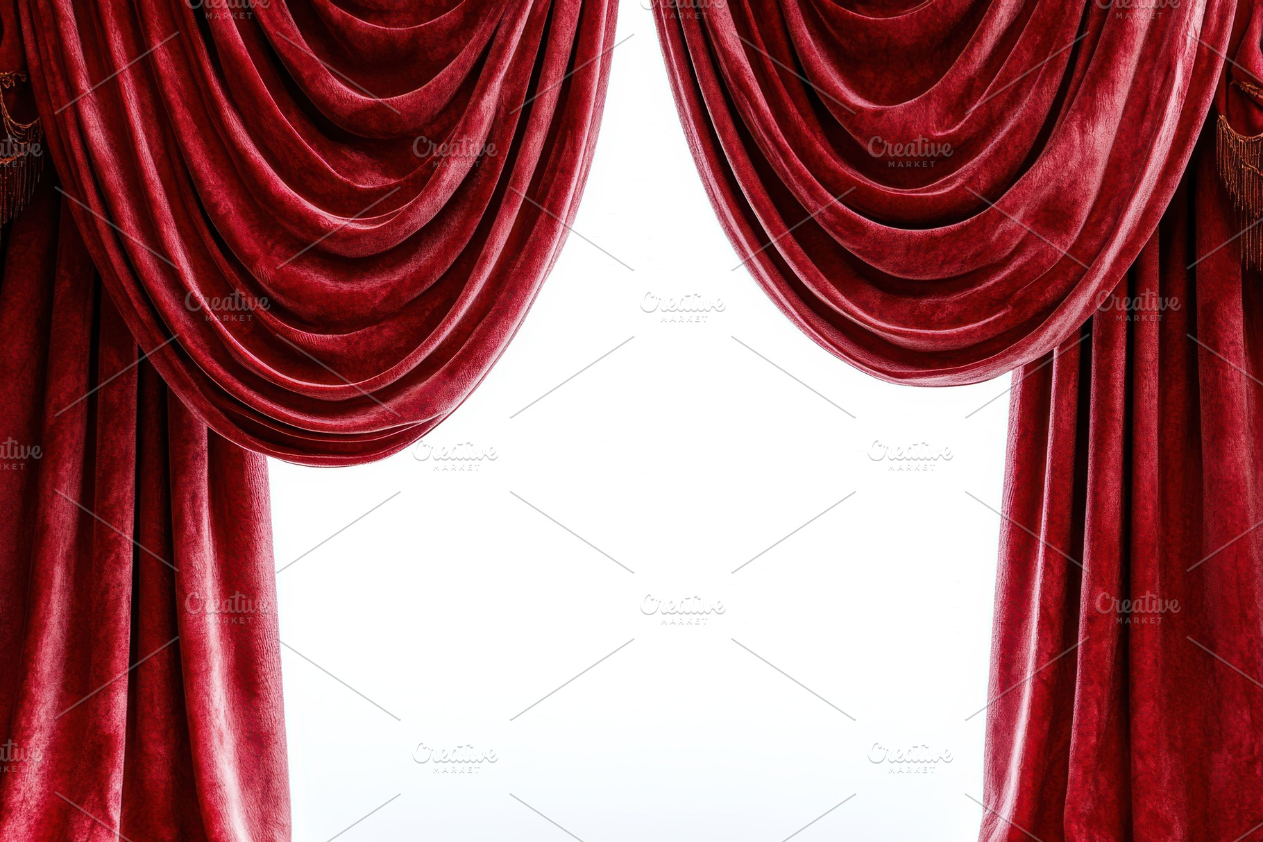 Luxurious Red Velvet Curtains Theate, a Photo by Pixeness Studio