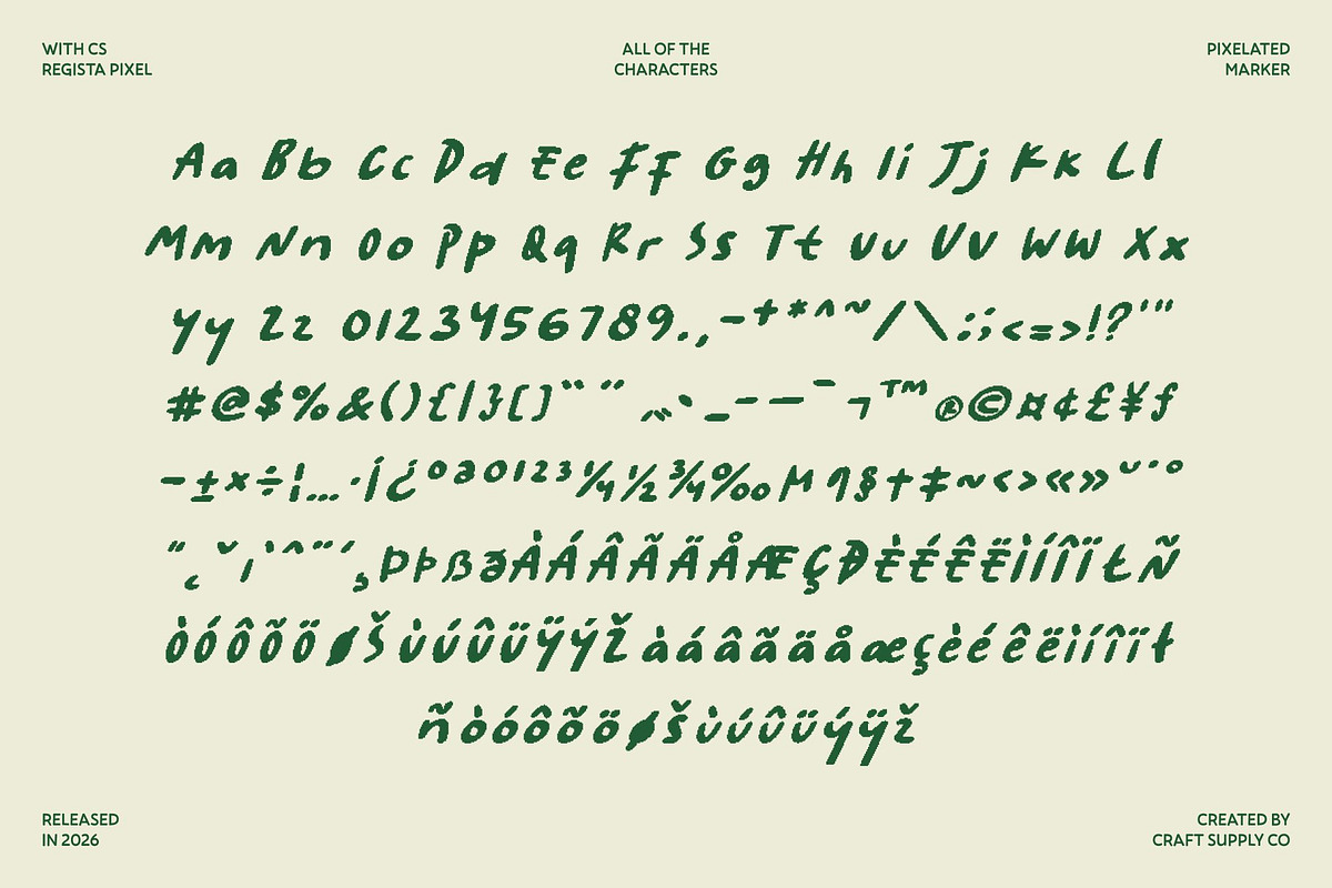 CS Regista Pixel, a Handwritten Font by Craft Supply Co. (Photo 8 of 8)
