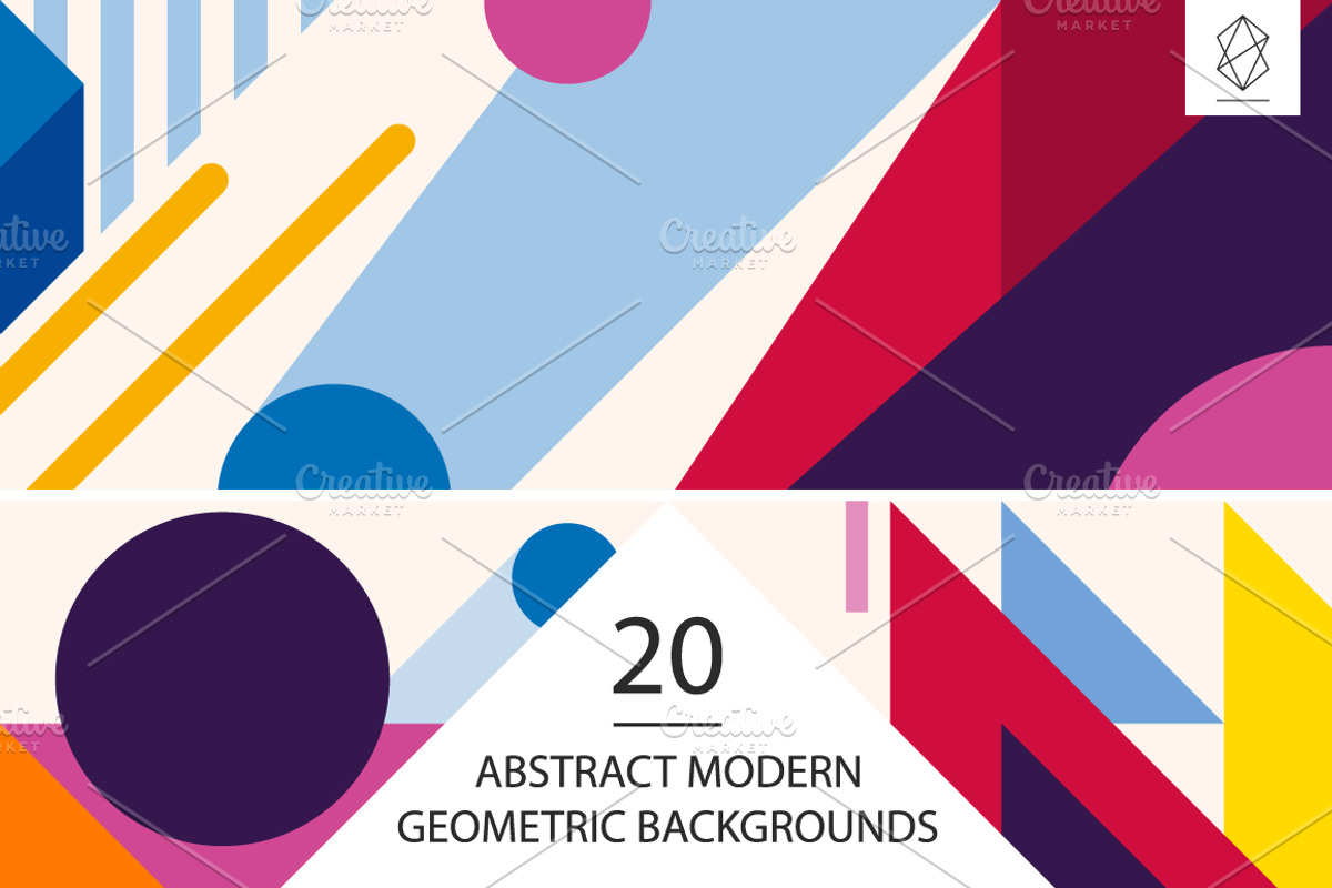 20 Abstract geometric backgrounds, a Pattern Graphic by Yury Velikanov (Photo 1 of 11)
