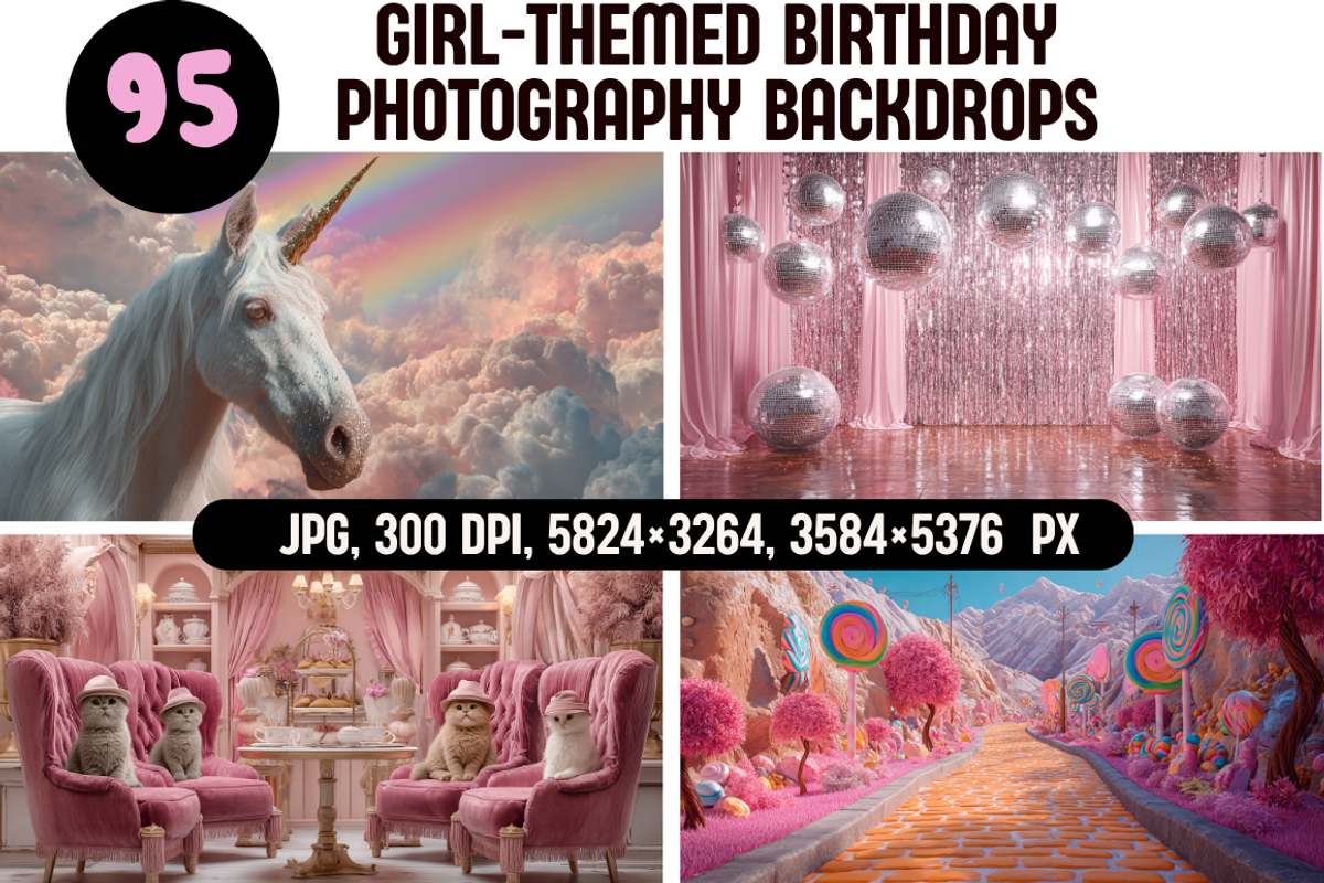 Birthday Girl-themed Photo Backdrops, a Background Graphic by PrintHaven Designs (Photo 1 of 12)