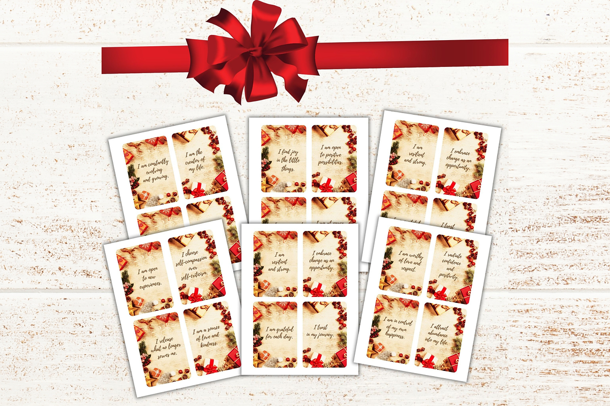 48 Christmas Affirmation Cards, a Card Template by SimoDigitalArt (Photo 5 of 7)