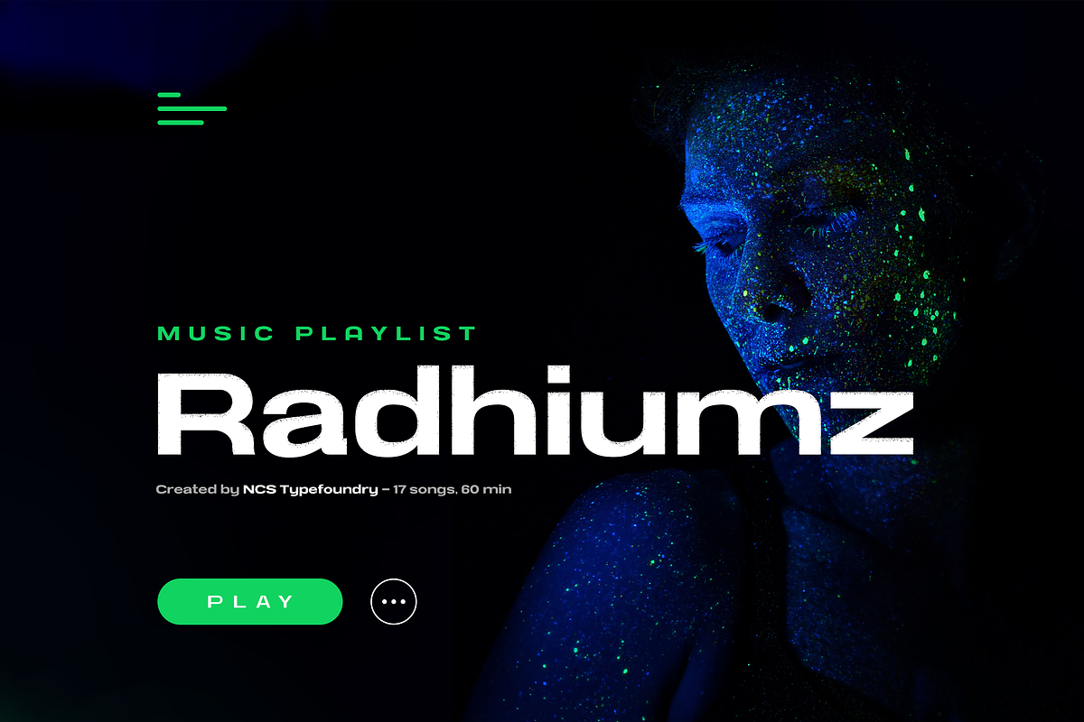 NCS Radhiumz, a Sans Serif Font by Namara Creative Studio (Photo 1 of 6)