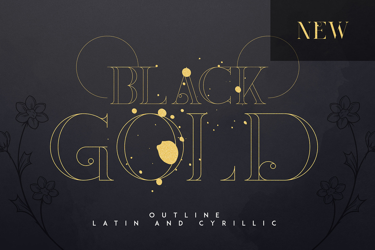 SALE! Black Gold serif typeface preview 5