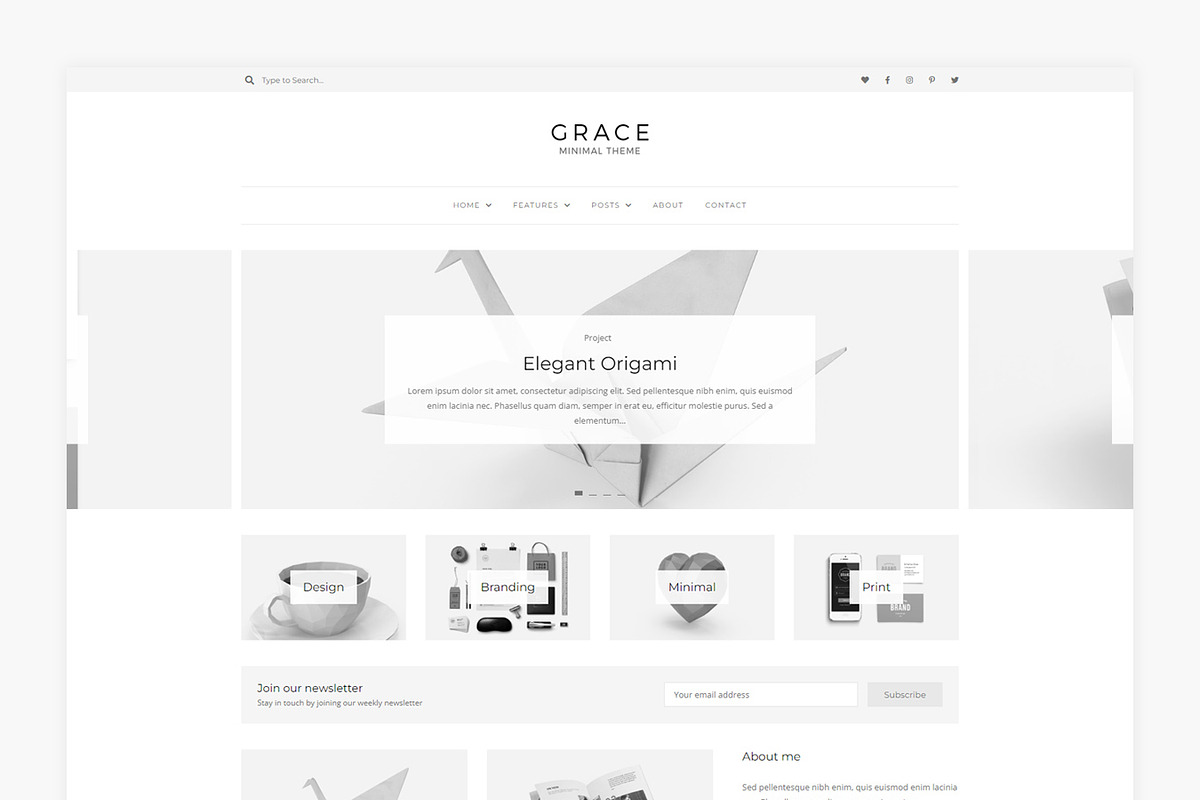 Grace - Minimal WordPress Blog Theme, a WordPress Template by Lucid Themes (Photo 2 of 6)
