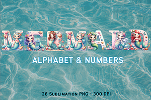 Cute Mermaid Display Font & Numbers