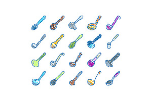 Hand drawn kitchen ladles and, an Object Graphic by pikepicture