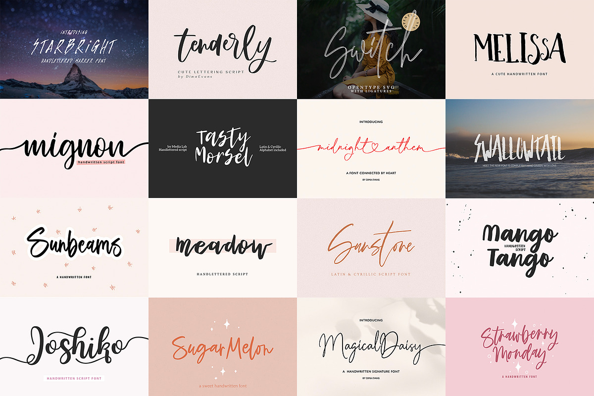 ALL MY FONTS Bundle, a Handwritten Font by supfonts