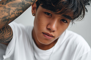 Portrait of stylish young asian man, a Person Photo by MistyDay
