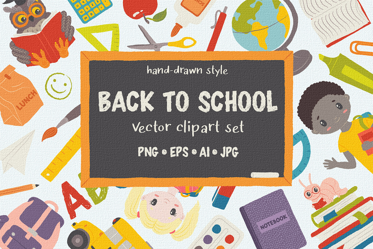 Back to school vector clipart, an Object Graphic by Trinibis (Photo 1 of 7)