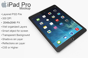 Ipad Pro Silver Mockup