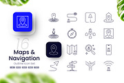 Maps & Navigation Icons, an Outline Icon by cidcud_graphic (Thumbnail 1 of 2)