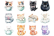 Kawaii Kitten Sublimation Clipart, a Graphic by CitraGraphics (Thumbnail 2 of 5)