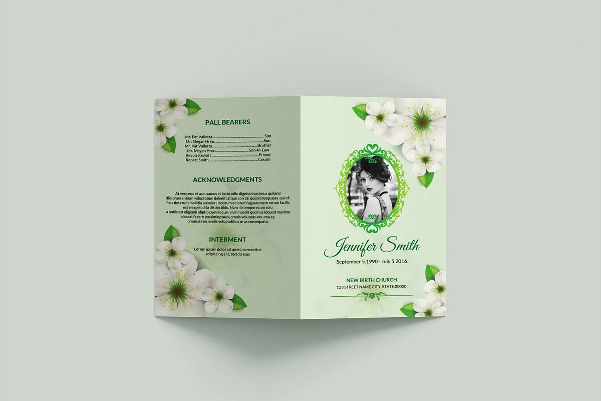 Floral Funeral Program Template, a Brochure Template by Template Shop (Photo 5 of 5)
