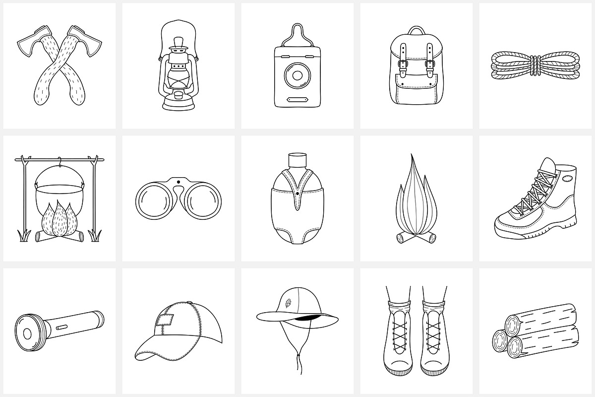 Hand Drawn Line Travel Icons, an Outline Icon by NatalieArtShop (Photo 6 of 16)