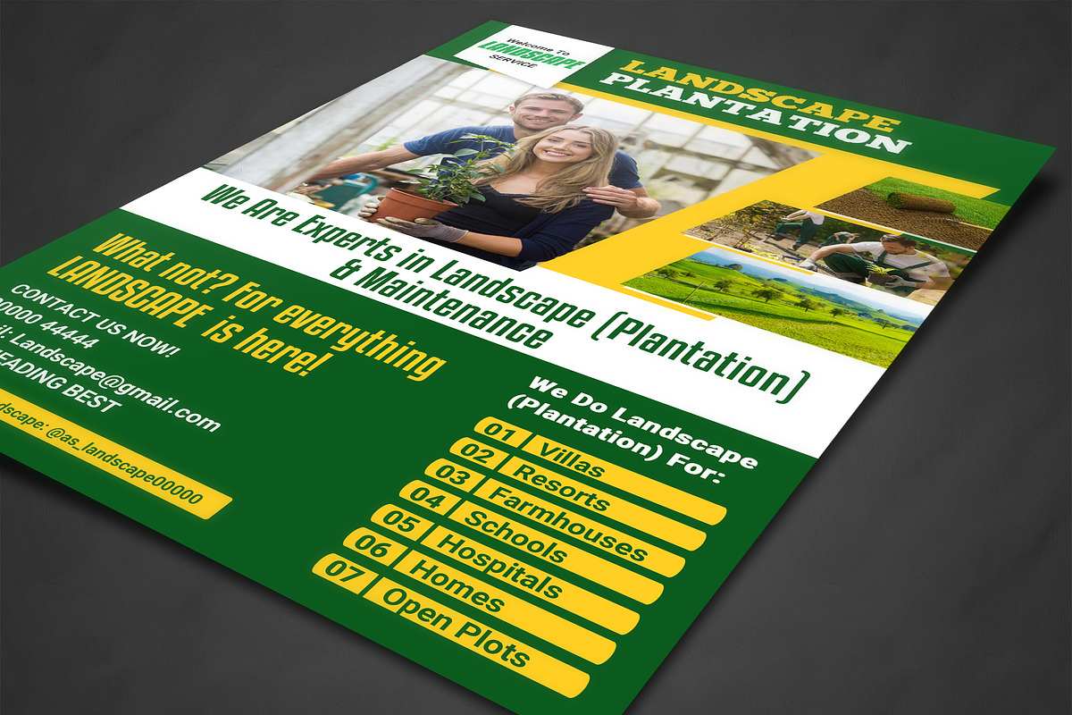 Garden Landscaping Flyer Templates, a Flyer Template by AfzaalGraphics (Photo 2 of 5)