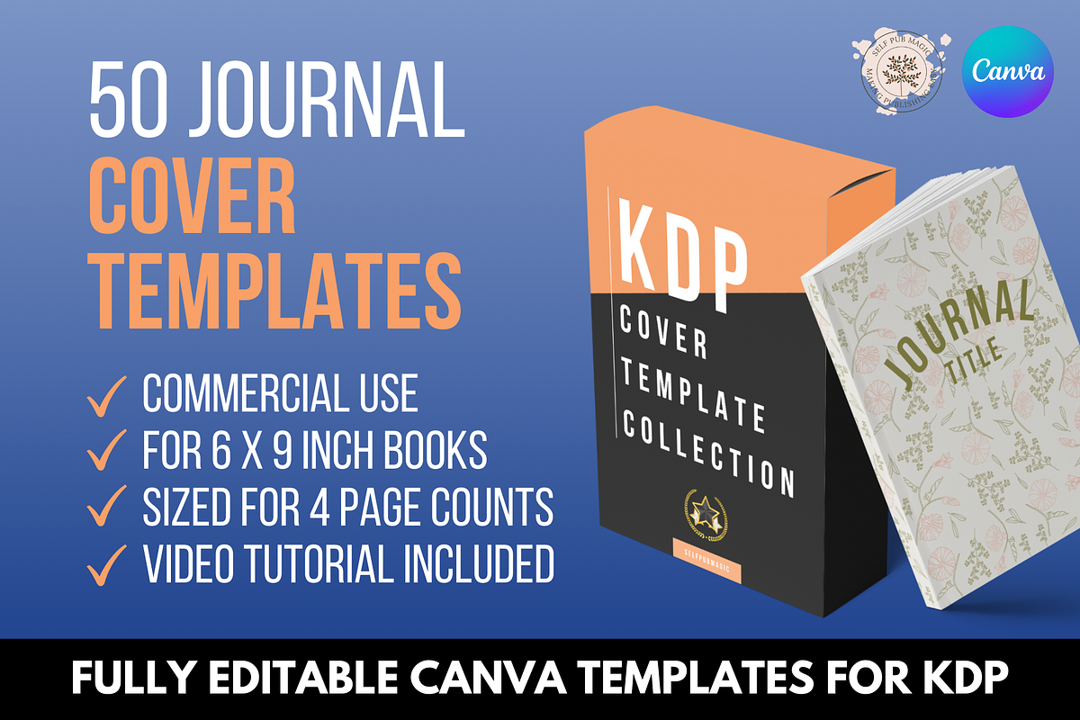 KDP 50 Journal Cover Bundle Canva, a Magazine Template by Self Publishing Magic (Photo 1 of 8)