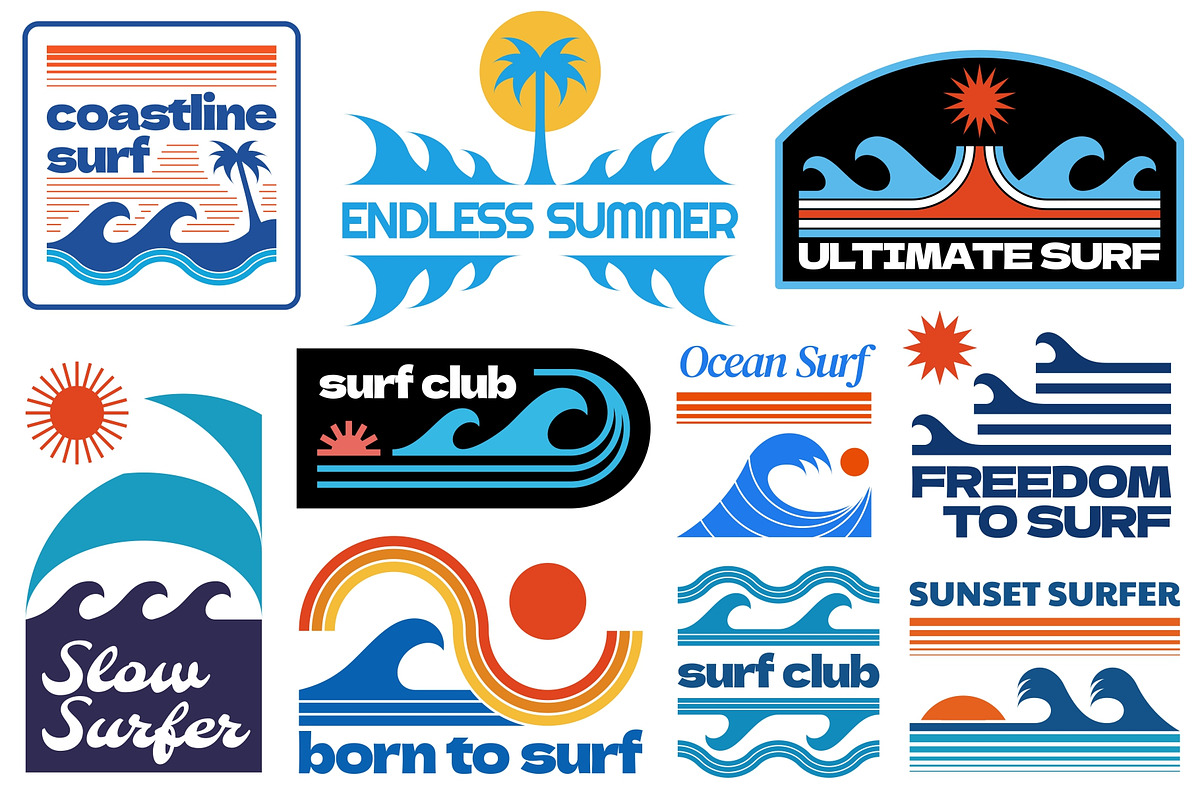 Surf Logo Graphics, an Object Graphic by Firowerk (Photo 3 of 10)