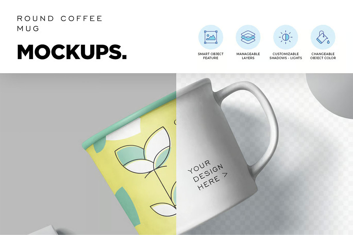 Round Coffee Mug Mockups, a Cups & Container Mockup by megostudi0 (Photo 3 of 5)