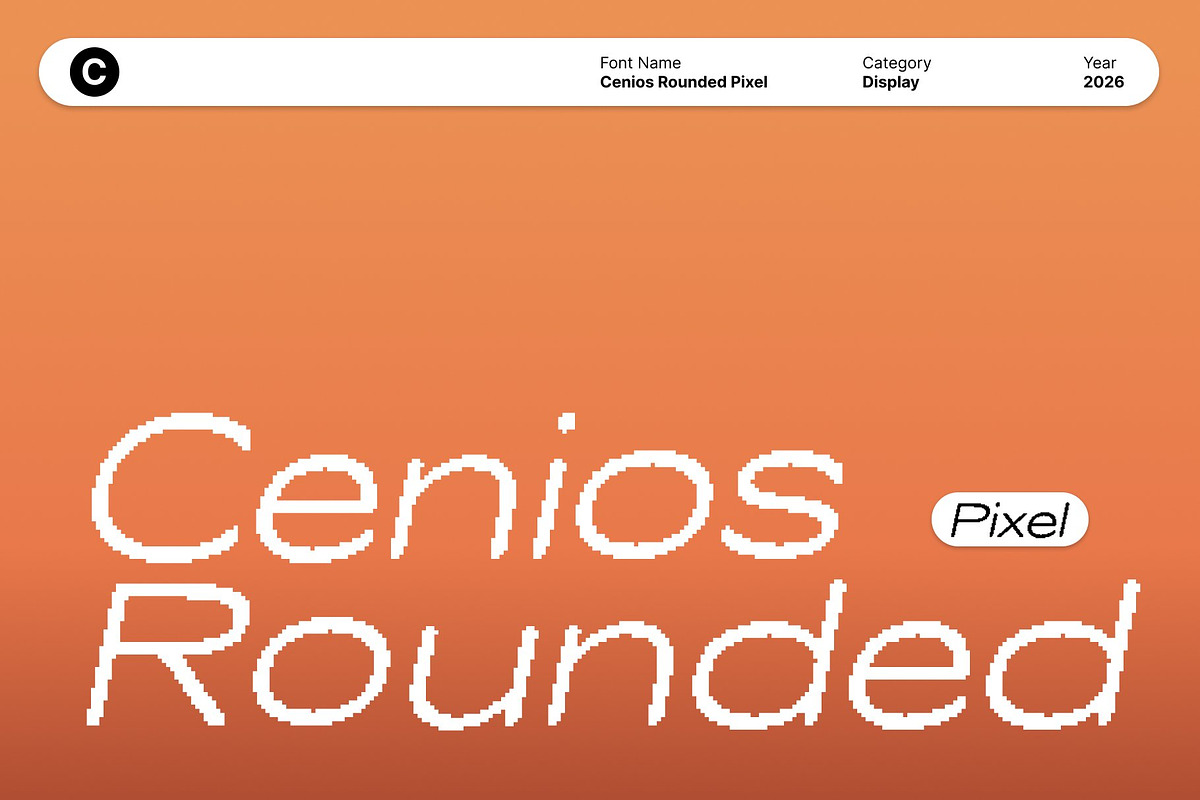 Cenios Rounded Pixel, a Sans Serif Font by Craft Supply Co. (Photo 1 of 8)