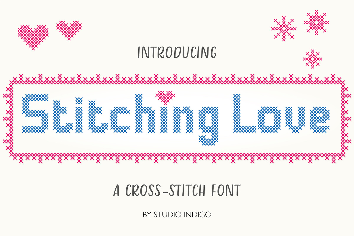 Stitching Love a cross-stitch font