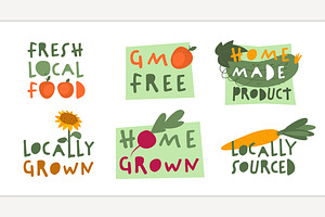 Organic food, gardening, farming, a Food Illustration by Anna's Shop