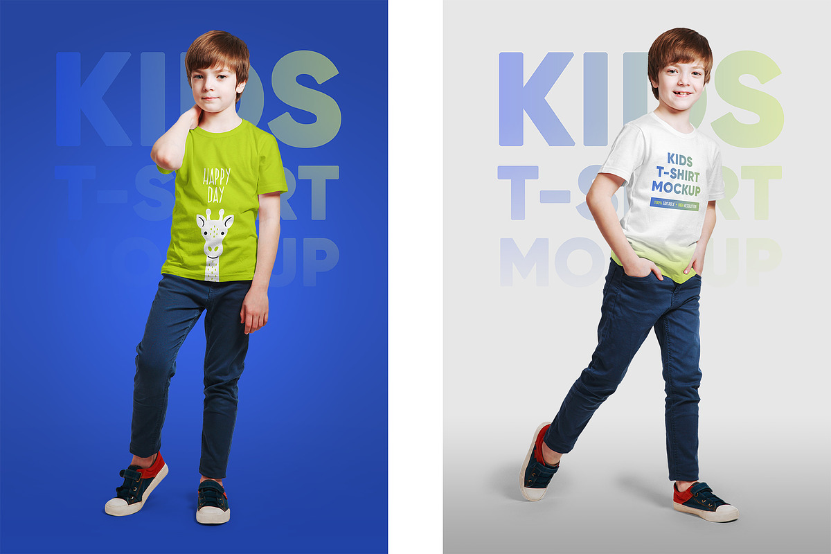 Mixed Kids T-Shirt PSD Mockups Vol5, a Shirt Mockup by Hi, Mock-Up! (Photo 6 of 15)