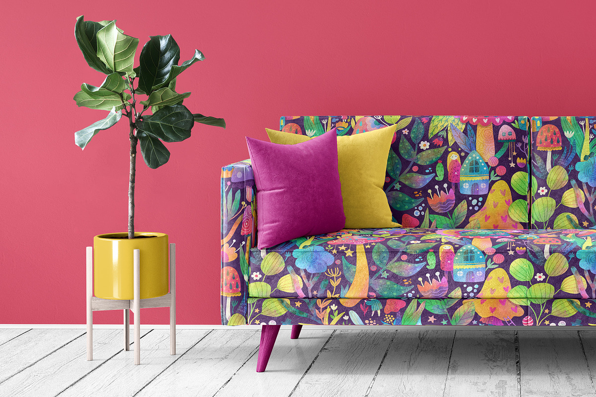 Funny Mushrooms Pattern | Floral, a Pattern Graphic by Velliniki (Photo 4 of 10)