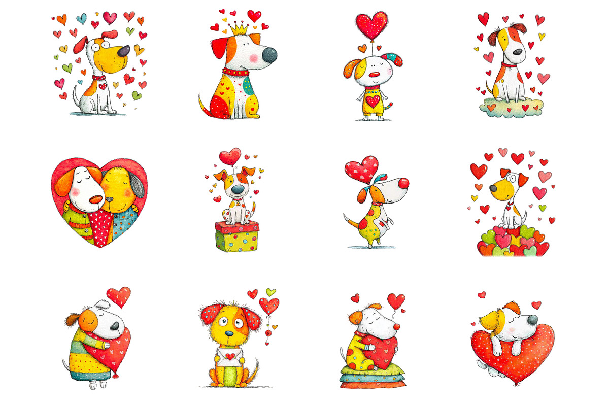 Whimsical Valentines Day Dogs, a Graphic by CitraGraphics (Photo 4 of 4)