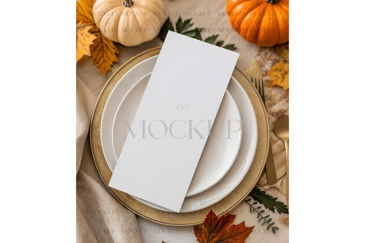 Autumn Leaf Card Menu, a Product Mockup by MockupWizard (Photo 1 of 3)