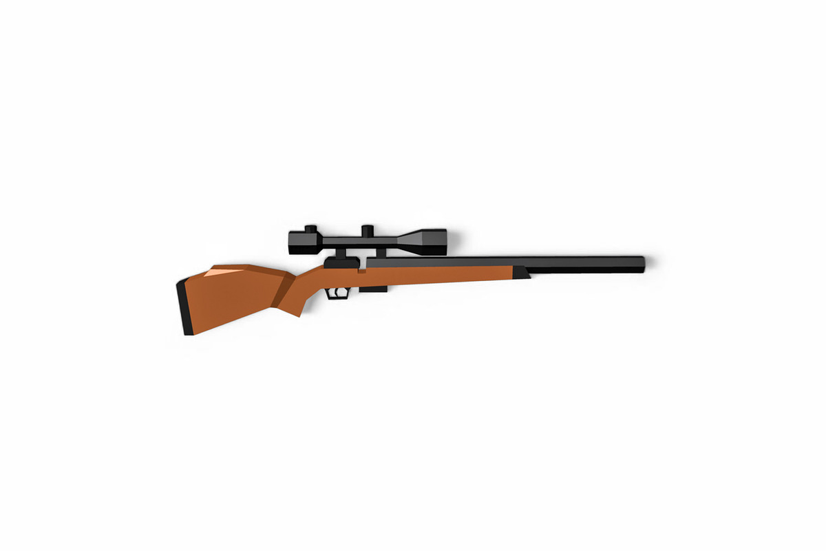 Airgun rifle - 3d papercraft, a Print Template by PAPER amaze