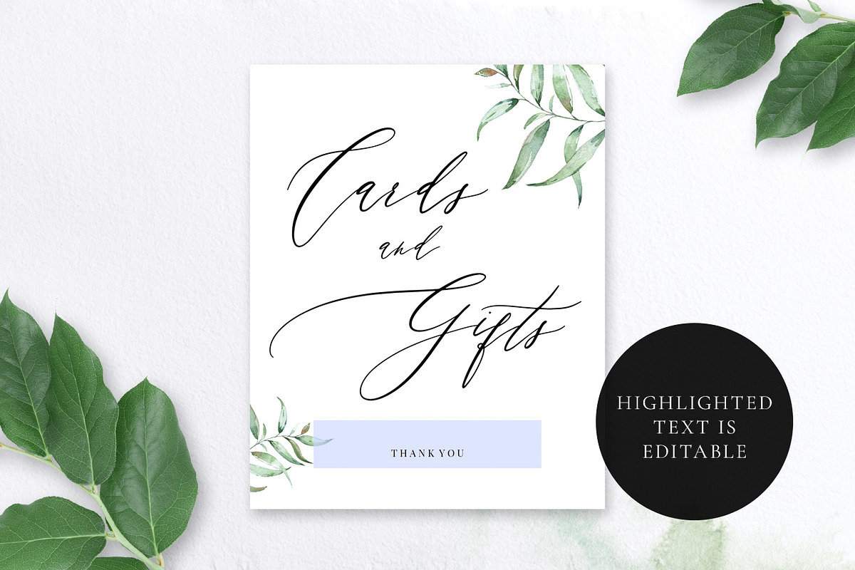 Cards and Gifts Sign, Aurora, an Invitation Template by Alice Bluefox (Photo 5 of 6)