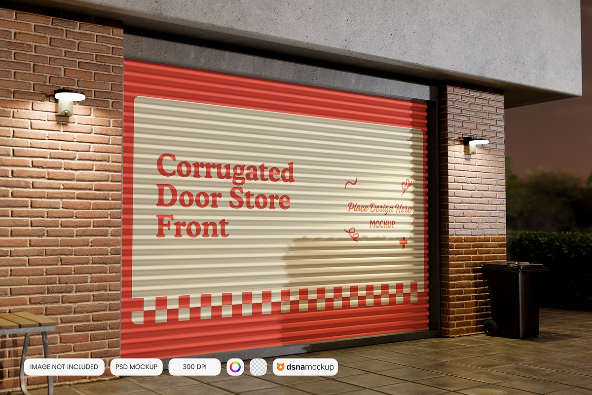 Corrugated Door Store Front Mockup, a Mockup by DSNA Mockup (Photo 5 of 6)