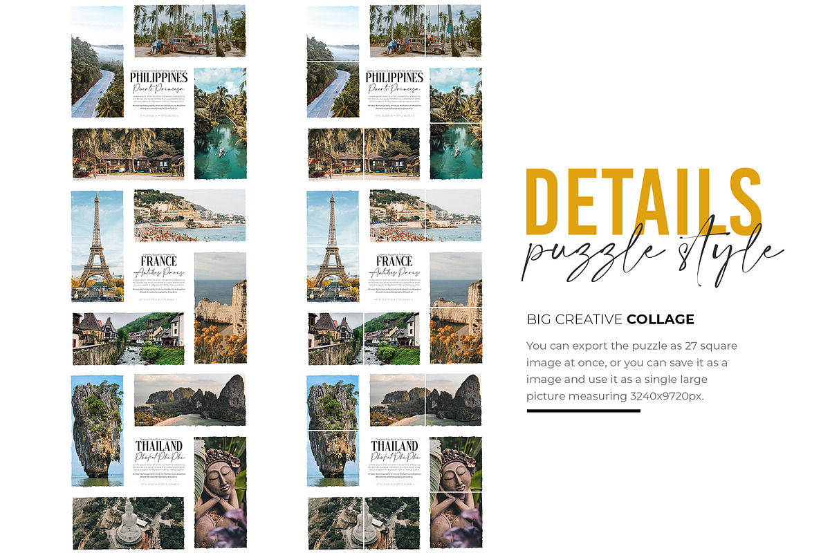 Travel Instagram Puzzle, a Social Media Template by illycreative (Photo 6 of 8)