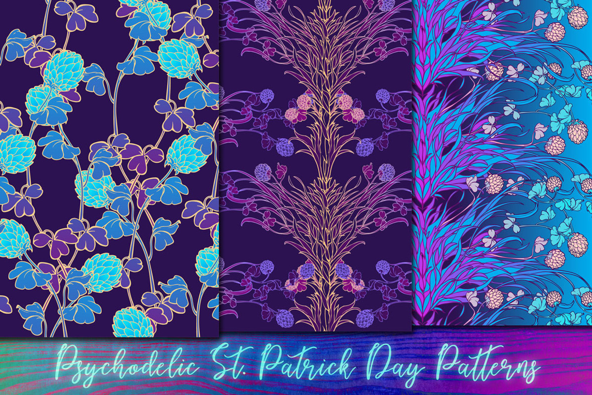 Psychodelic St. Patrick's Day, a Pattern Graphic by AntonPix Studio (Photo 1 of 15)