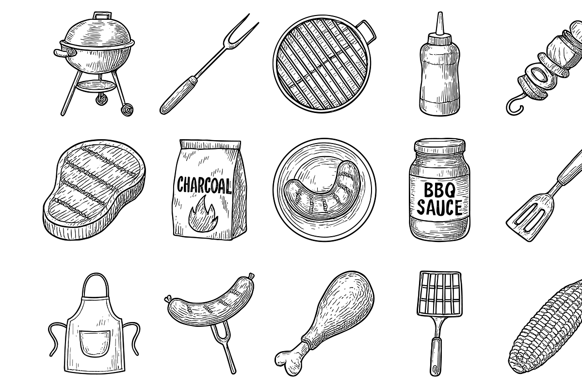 BBQ Icons Collection, an Object Graphic by nikagraphic (Photo 3 of 3)