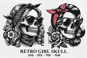 Retro Skull, a Person Illustration by DevantCreate