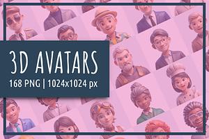 3D Avatars - 168 Avatar Icons, a Characters & Person 3D Model by Palleon